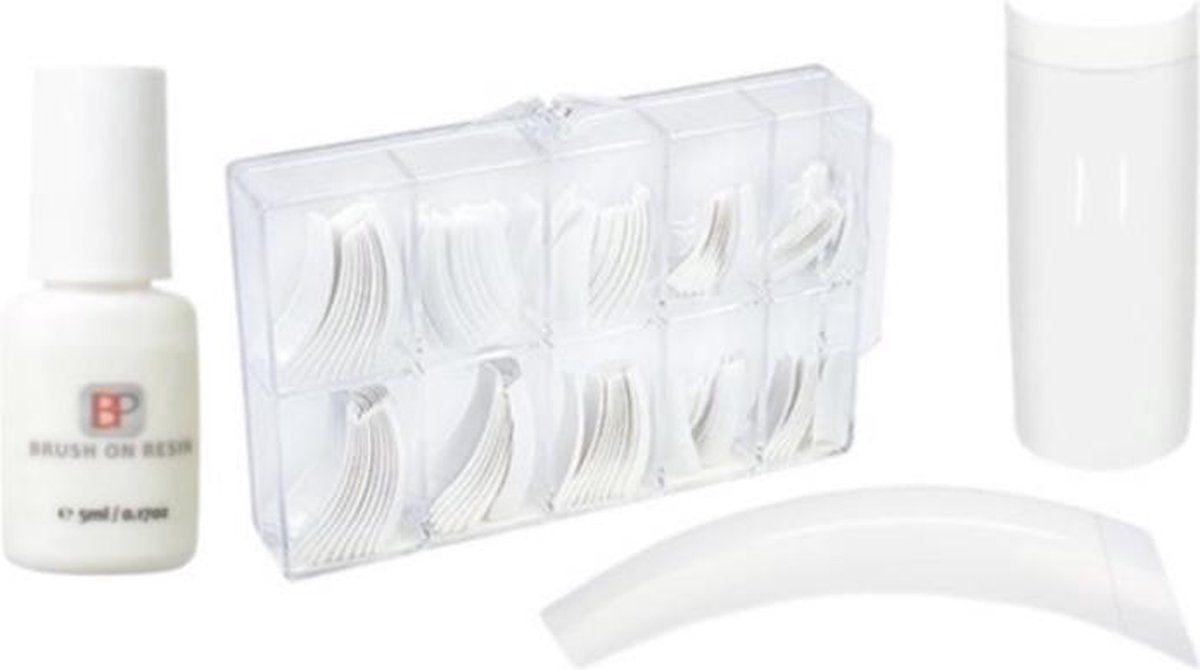 Nepnagels 500 stuks Wit + 5 ml nagellijm - Acrylnagels - Tips - Kunstnagels pakket