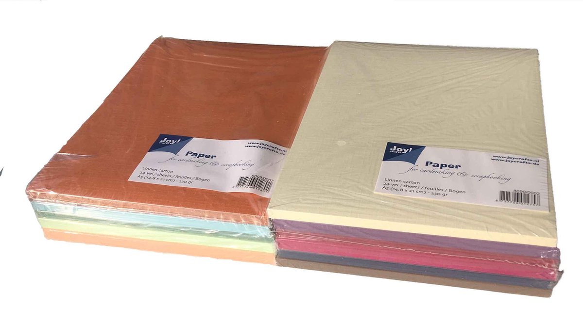 Joy!Crafts / 264 Vellen Papier/  11 x Papierset Linnen  24 vel  / Hobby Papier / A5 / 230 gr /  mocca
