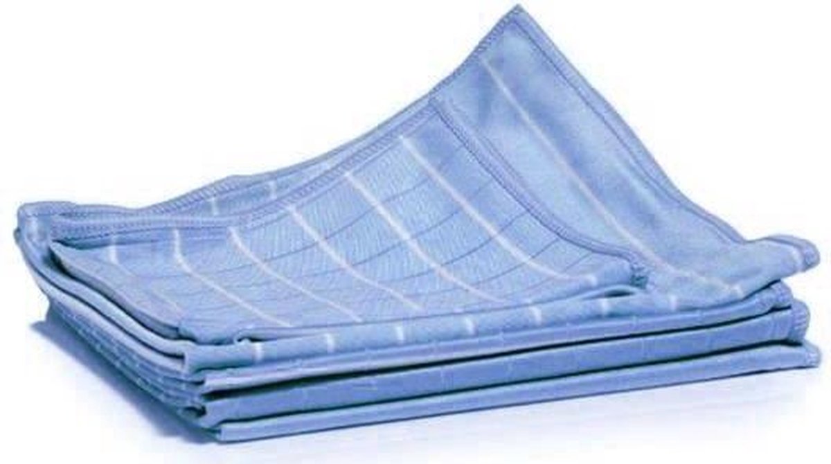 Bamboe Glasdoeken ‘Diamant’ blauw 6-dlg