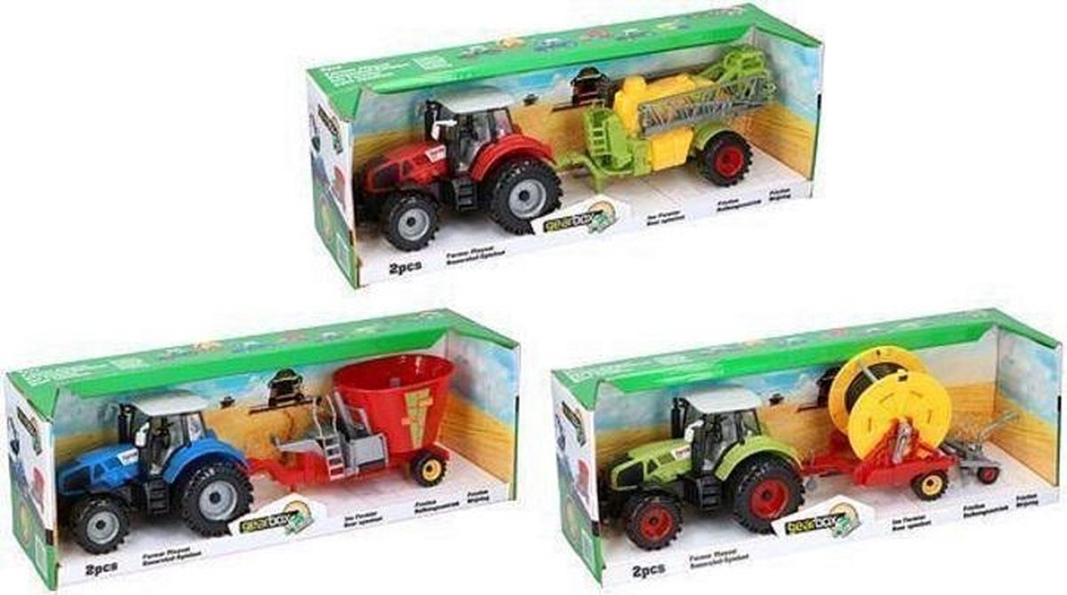 GEARBOX - Tractor met aanhanger Speelset - 45 cm -  LET OP : Dit artikel is verkrijgbaar in 3 uitvoeringen. U kunt niet kiezen