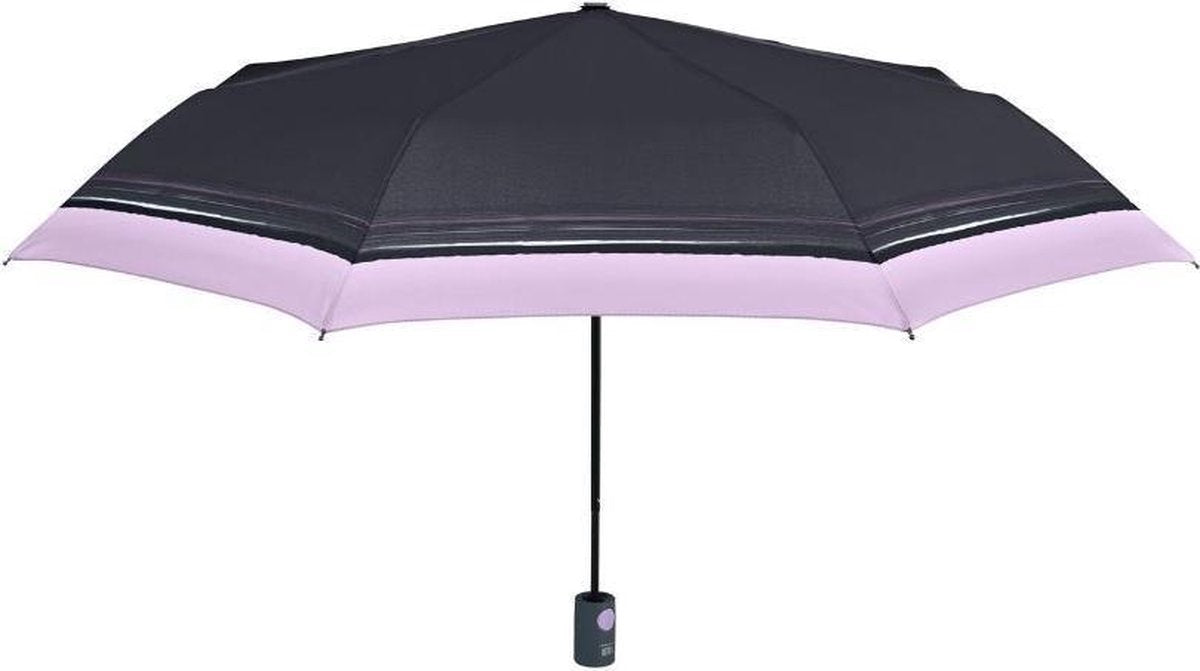 Perletti Mini-paraplu Automatisch Dames 54 X 96 Cm Zwart/paars