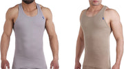 Embrator 2-pack mannen Tank-Top licht grijs/beige 3XL
