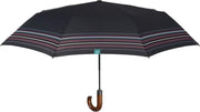Perletti Mini-paraplu Heren 96 Cm Microfiber Zwart/bordeaux