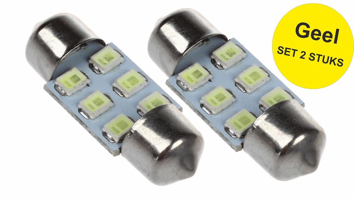 Buislamp 6-LED 24 VOLT Geel Auto-Vrachtwagen-Interieur-Hemel-Festoon-Binnenverlichting