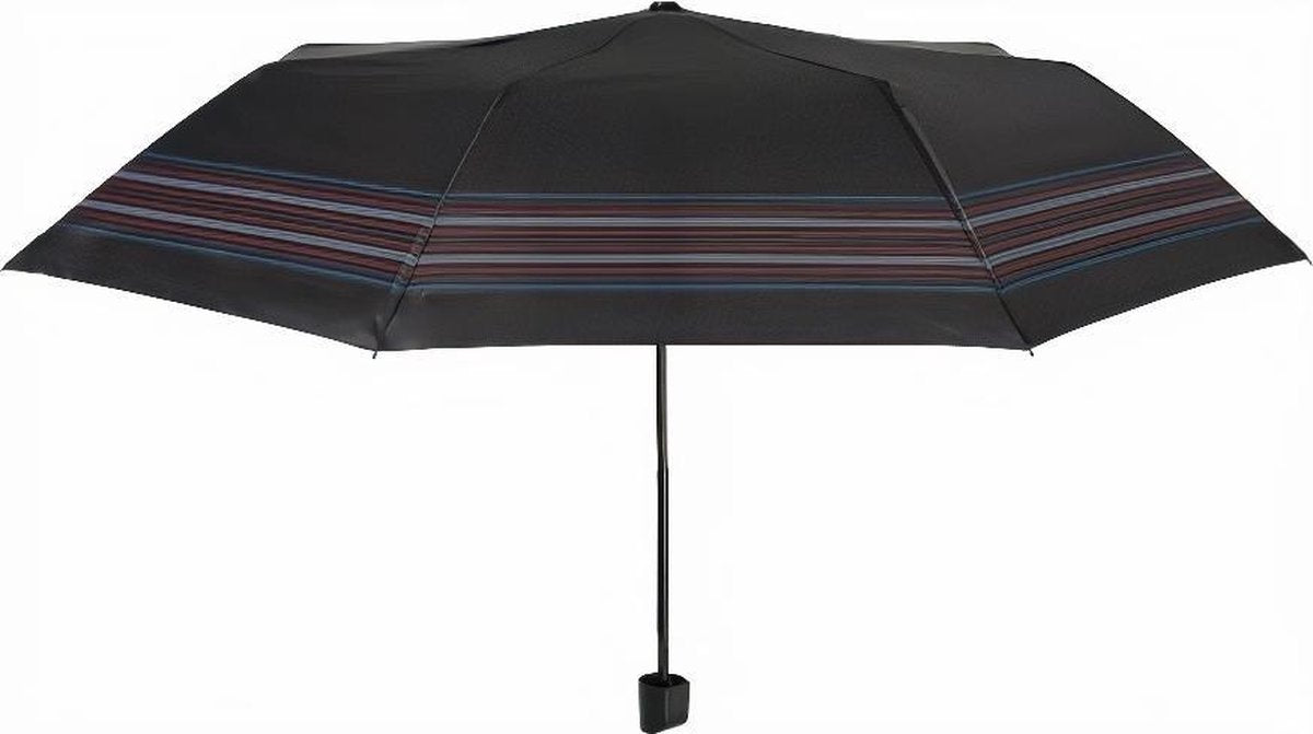 Perletti Mini-paraplu Heren 96 Cm Polyester Zwart/rood
