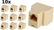 10 Stuks RJ45 Cat5 Cat6 netwerk splitter connector adapter