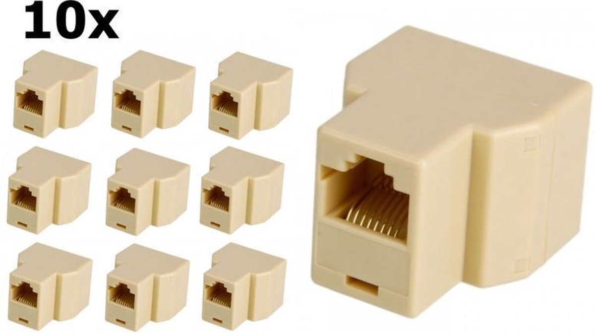 10 Stuks RJ45 Cat5 Cat6 netwerk splitter connector adapter