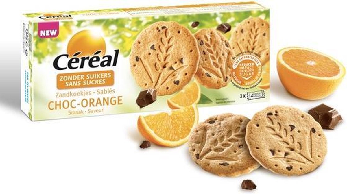 Céréal | Zandkoekjes | Choc-Orange | 3 x 44 gram  | Snel afvallen zonder poespas!