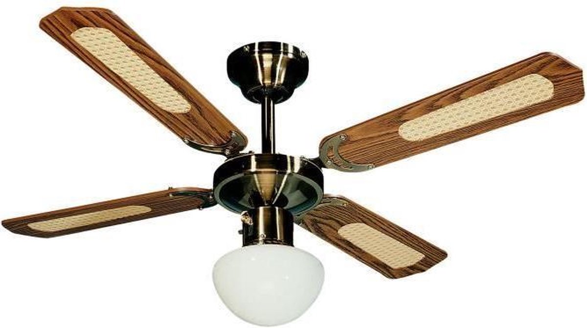 FARELEK - BALI � 107 cm - Omkeerbare plafondventilator Antiek messing