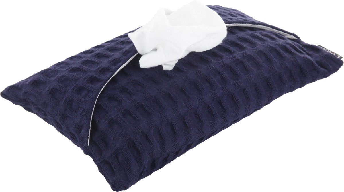 Louka hoes voor babydoekjes wafel donker blauw