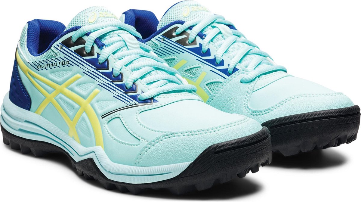 Asics Gel-Lethal Sportschoenen - Maat 39.5 - Vrouwen - Licht blauw - Geel - Blauw