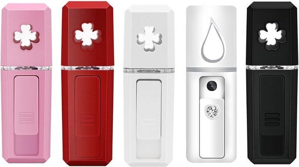 Face Steamer | A6 | Klavertje vier | Gezichtsbevochtiger | Draagbaar | Oplaadbaar | Luchtbevochtiger | Zwart