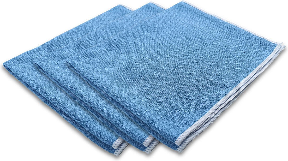 Bufffiber - Twin Weave Glass - 3 Stuks - Autoglas microvezeldoek - autoruit doek - autopoetsdoek - car microfiber