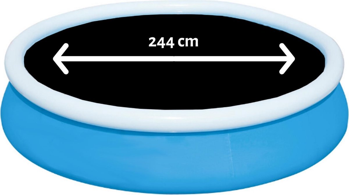 Comfortpool Pro - Solarzeil/Afdekzeil Rond Zwembad - Geschikt voor zwembaden van ø244 cm - Zwart - Geschikt als Intex afdekzeil of Bestway afdekzeil