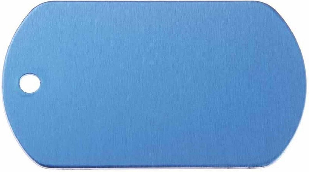 Hondenpenning Militair ID-label blauw - military tag | 1 zijde graveren | 40x28 mm