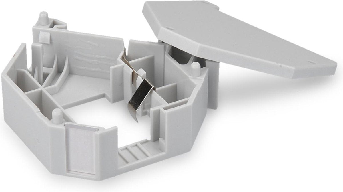 kwmobile 2 keystone adapters voor CAT6A kabels - Set van 2 keystone-modules RJ45 inclusief DIN-rail houders - Met afgeschermde metalen behuizing