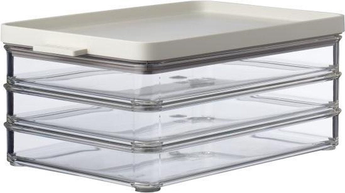 Koelkastdoos Omnia vleeswarendoos - bewaardoos -3-laags - nordic white