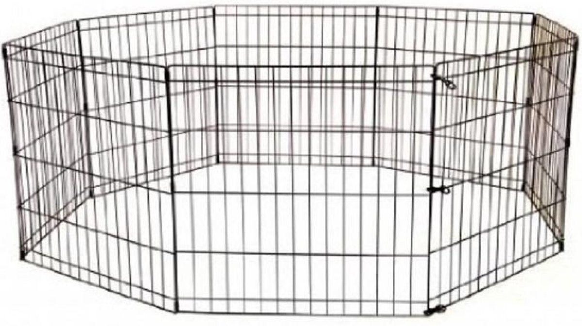 Puppyren | Zwart Uitvouwbaar omtrek 480 cm | 60 cm Hoog