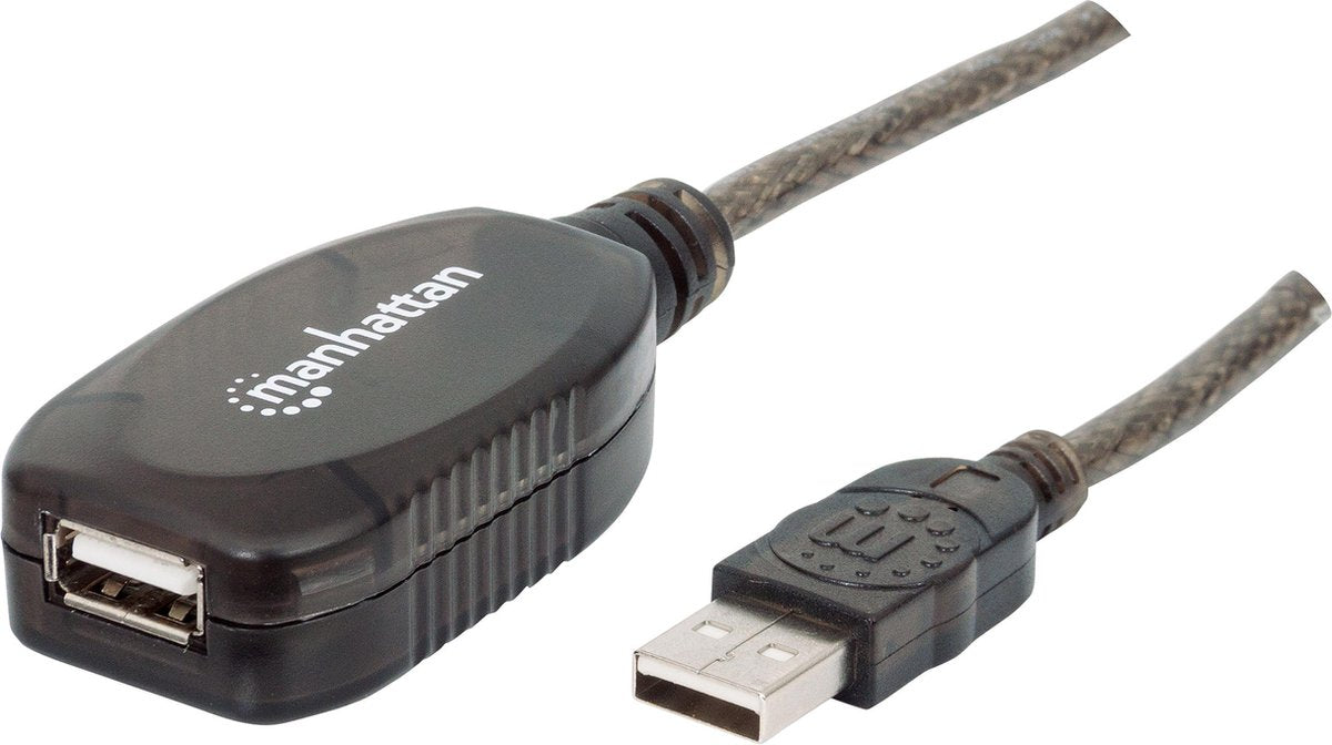 Manhattan 151573 USB-kabel 10 m USB A Zwart