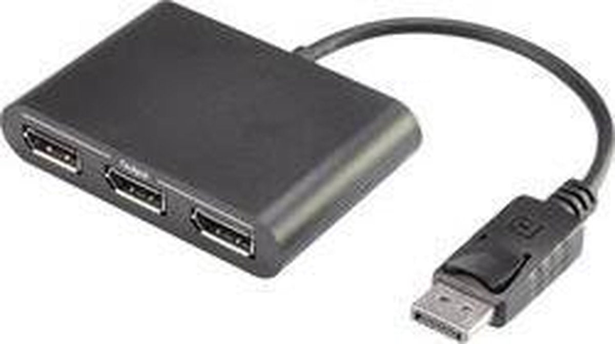 Renkforce RF-3174184 DisplayPort Adapter [1x DisplayPort stekker - 3x DisplayPort bus] Zwart 21.00 cm