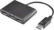 Renkforce RF-3174184 DisplayPort Adapter [1x DisplayPort stekker - 3x DisplayPort bus] Zwart 21.00 cm