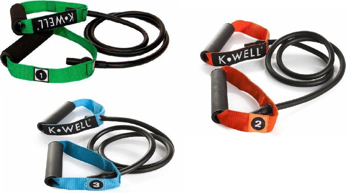 Fitnesselastiek (resistance tube) Kwell | latex | 3 sterktes - Product Maat: level 2
