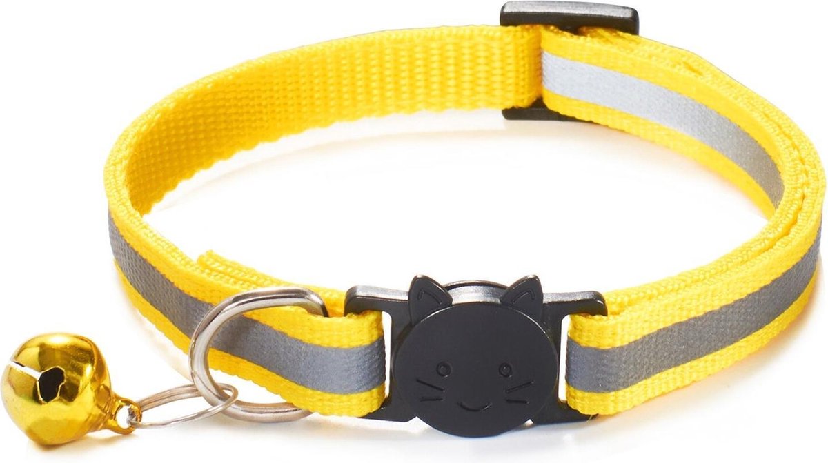 Reflecterende Kattenhalsband met Belletjes - Halsband voor Huisdieren - Geel