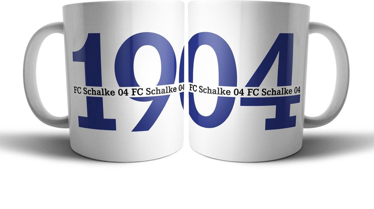 bijStip Mok Schalke 04 1904 Voetbal - Blauw Wit en Zwart - 300ml