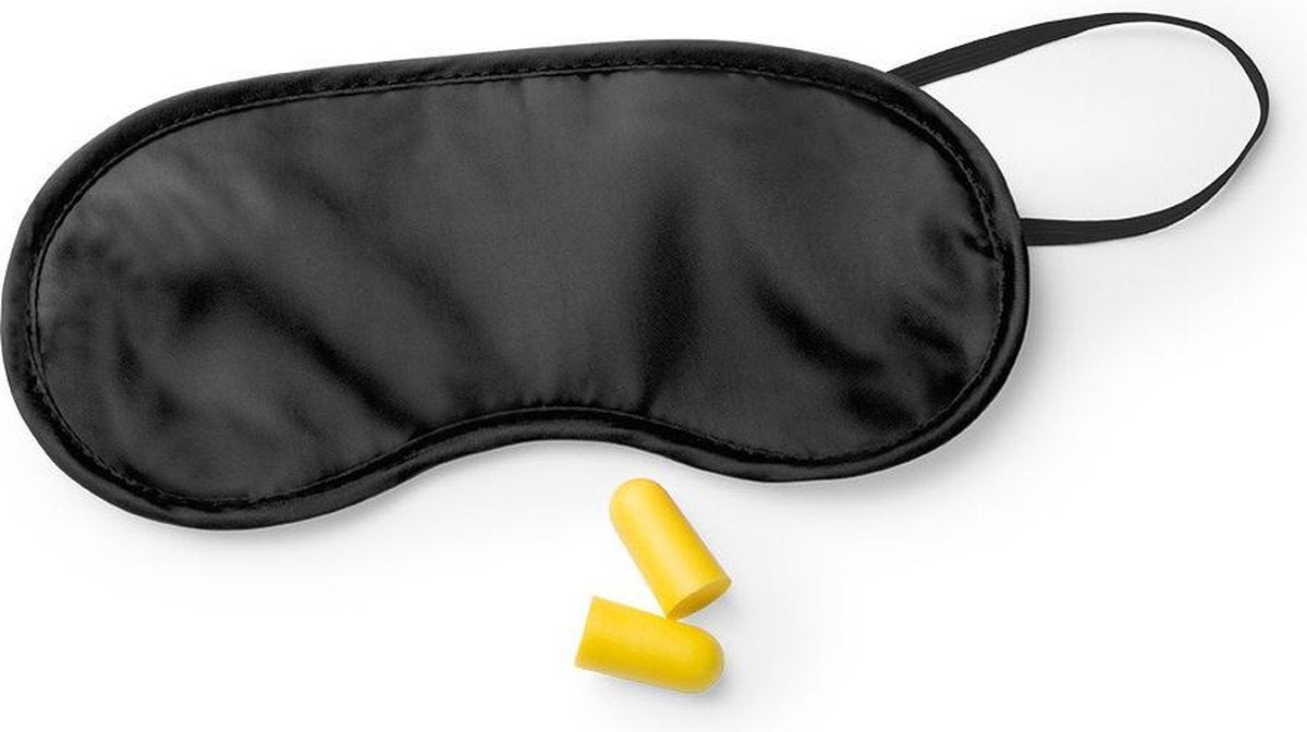 Slaapmasker zwart met oordoppen