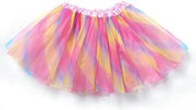 Regenboog tutu rok lichtroze - maat S-M-L - eenhoorn unicorn gekleurde tule rokje petticoat