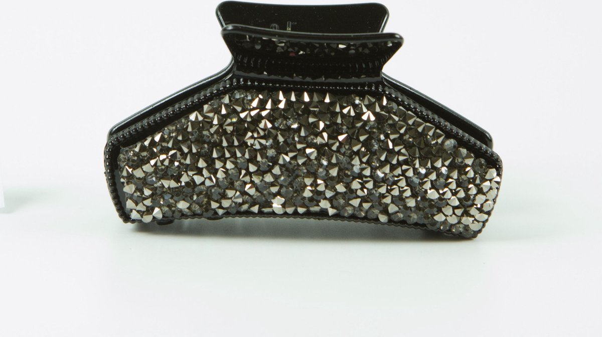 Haarklem hoog strass grijs