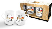 Set van 2 mokken She buys + He pays