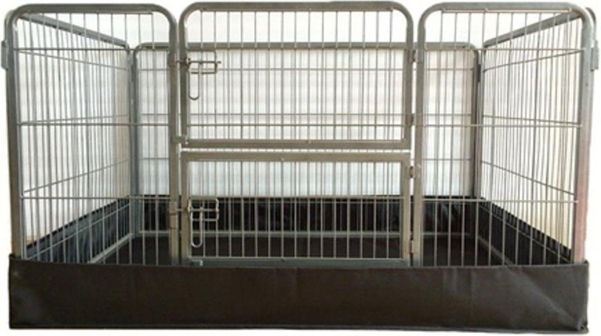 Topmast Puppyren Playpen Hondenbench Uitloopren Excellent + Dakpaneel 125 x 80 x 70 cm Hoog + Bodembescherming