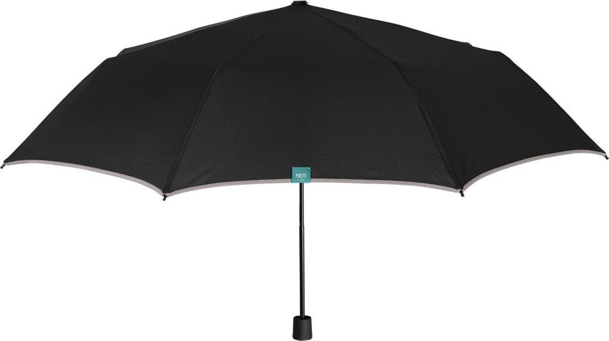Perletti Mini-paraplu Handmatig Heren 97 Cm Microfiber Zwart