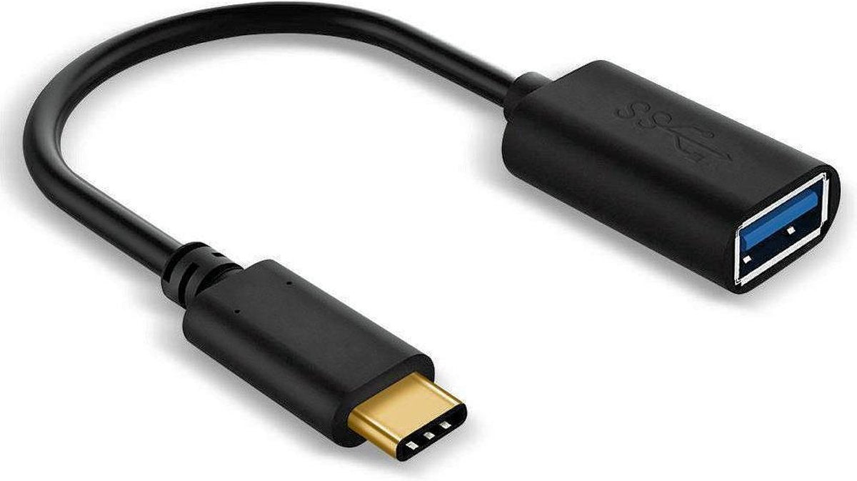 USB C naar A adapter| USB A female | USB 3.1 | Zwart | 1 meter | Allteq