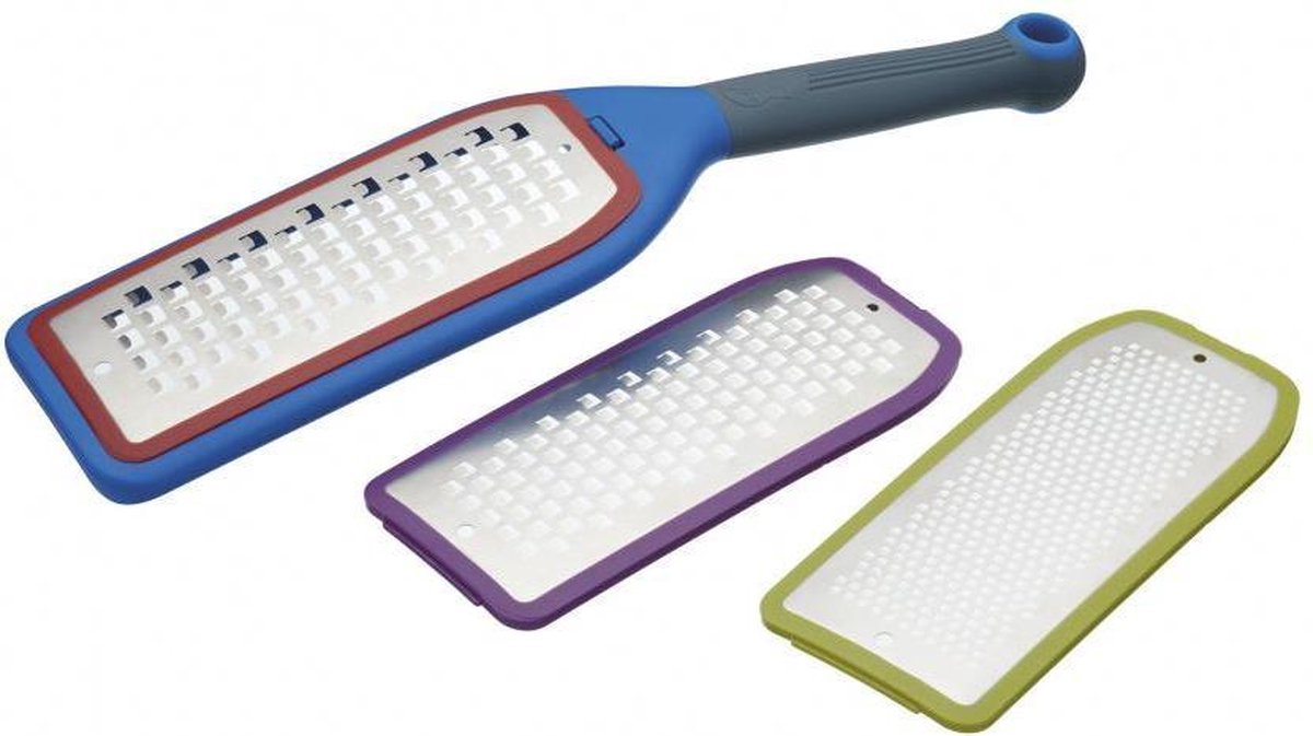 Colourworks 3-In-1 Rasp 8 X 28 Cm Siliconen/Rvs Blauw/Zwart