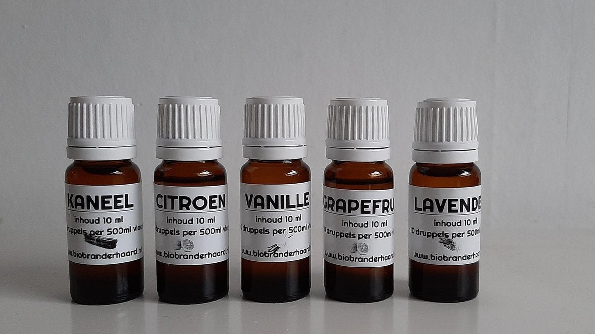 5 heerlijke geuren voor uw bio ethanol haard | geurtjes bio ethanolhaard | geuren gelhaard| - citroen; - lavendel; - grapefruit; - kaneel; - vanille.
