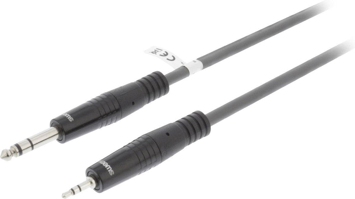 Sweex SWOP23205E30 audio kabel 3 m 6.35mm 3.5mm Zwart