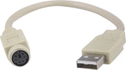 DELTACO USB-82 USB 2.0 PS/2 kabeladapter/verloopstukje