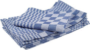 Handdoek formaat 70 x 70 cm blauw/wit pak van 6 stuks
