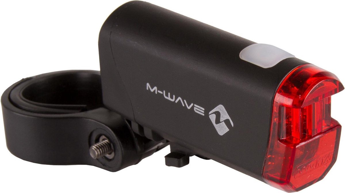 M-Wave Achterlicht HELIOS K 1.1 LED werkt op batterijen Zwart