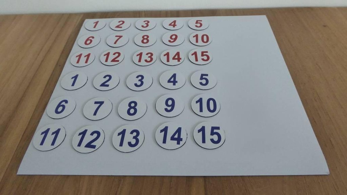 Magneetset genummerd - Voetbaltrainer  - 2x 15 stuks - 25mm