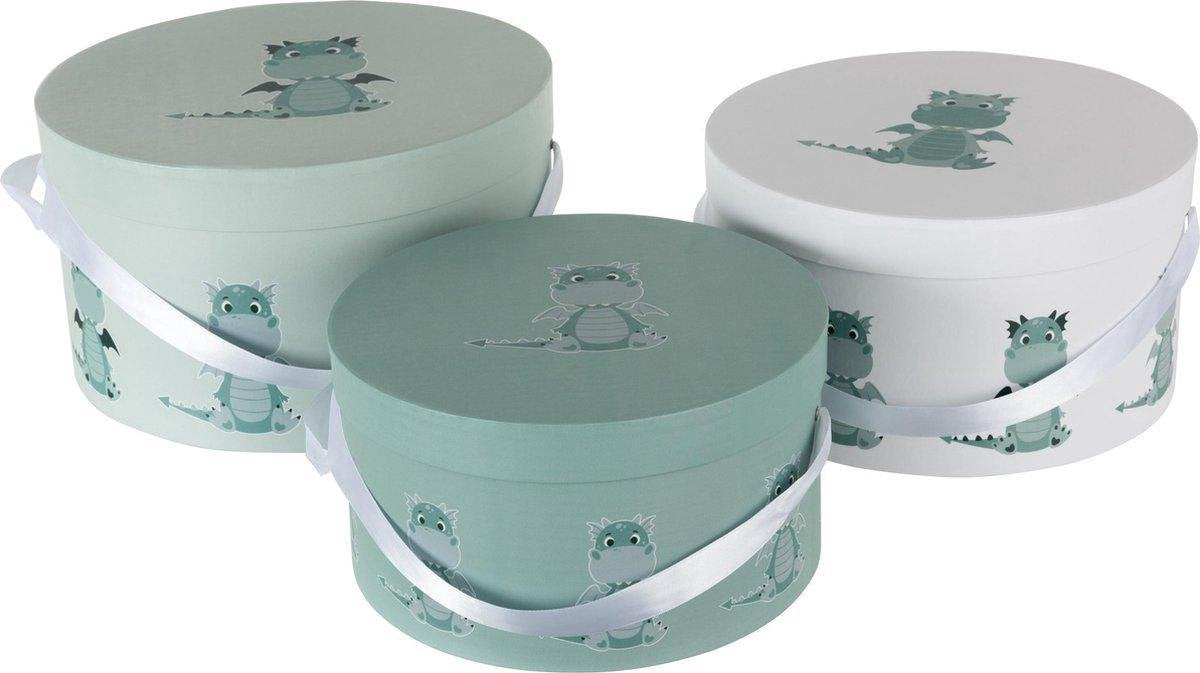 J-Line Set Van 3 Dozen Draak Papier Wit/Mint
