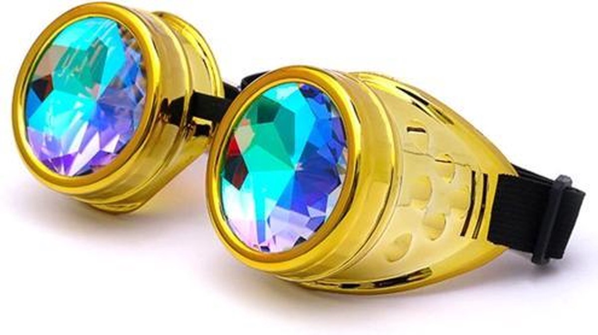 Caleidoscoop bril goggles Steampunk - goud - festival burning man