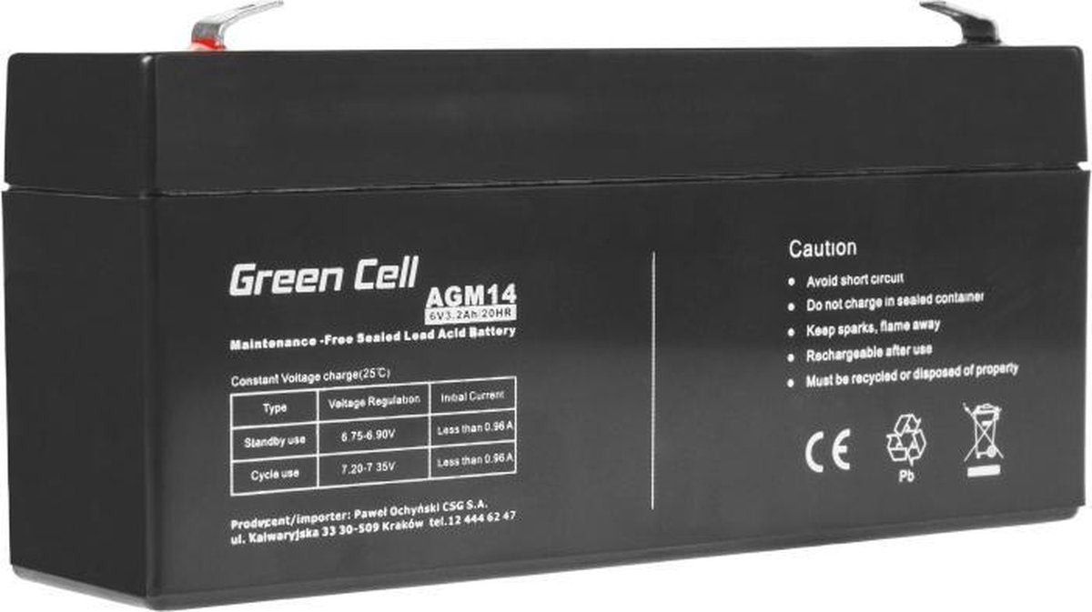 AGM Batterij 6V 3.3Ah