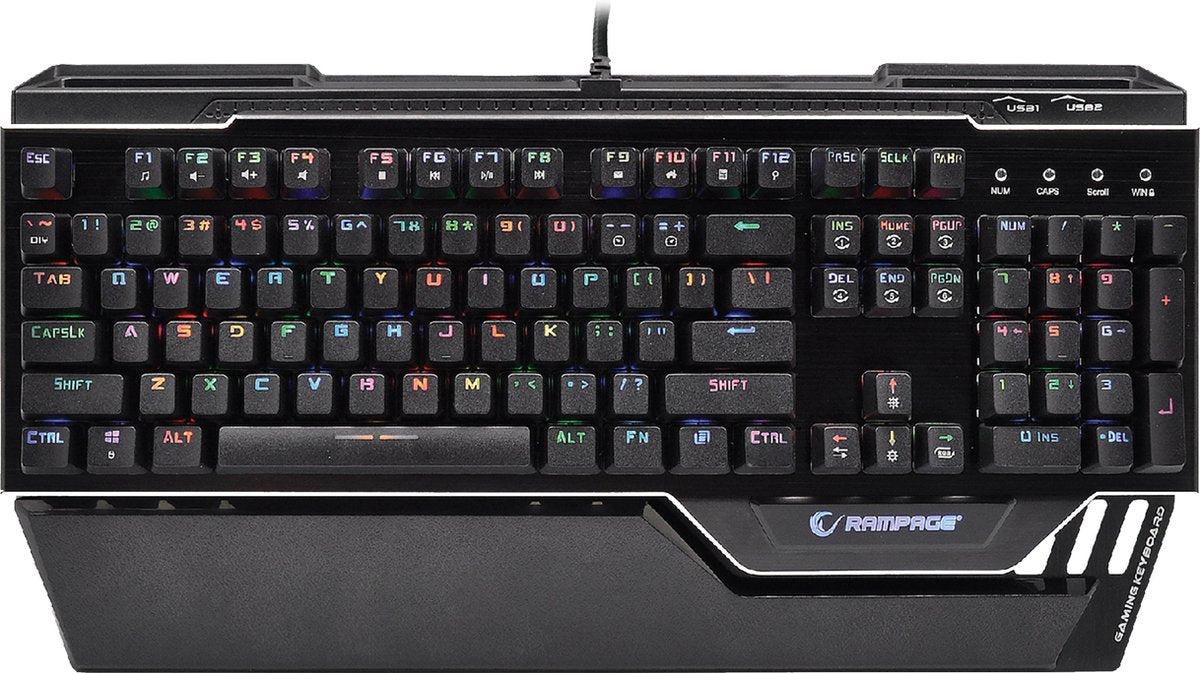 Rampage Commander Mechanische Gaming Toetsenbord - full RGB - Outemu Switch - US layout