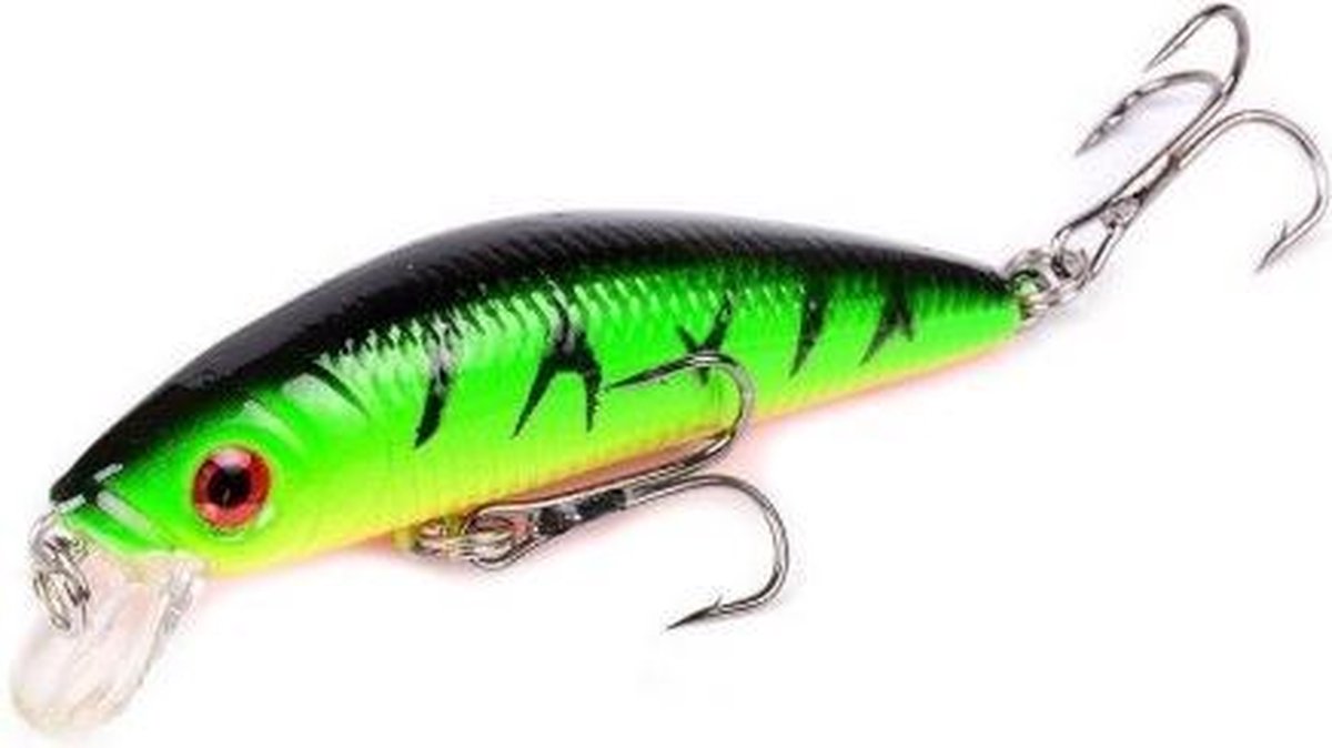 Hengelsport kunstaas - Plug Green/Tiger - 7 cm