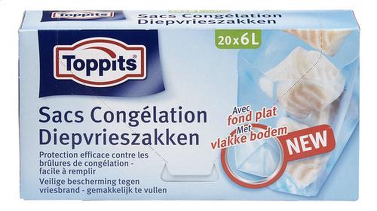 Toppits - Diepvrieszakken - 6 liter - 20 zakjes