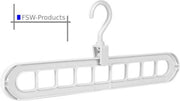 FSW-Products - 1 Stuk - Kledinghaak - Multifunctioneel - Kledinghanger - 9 Gaten - 33cm - Kledingkast - Haak voor kleding - Kledingkast Oriënteren - Wit