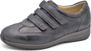 Durea Dames Klittenbandschoen 6128-5854 Antraciet - Wijdte H - Maat 3½